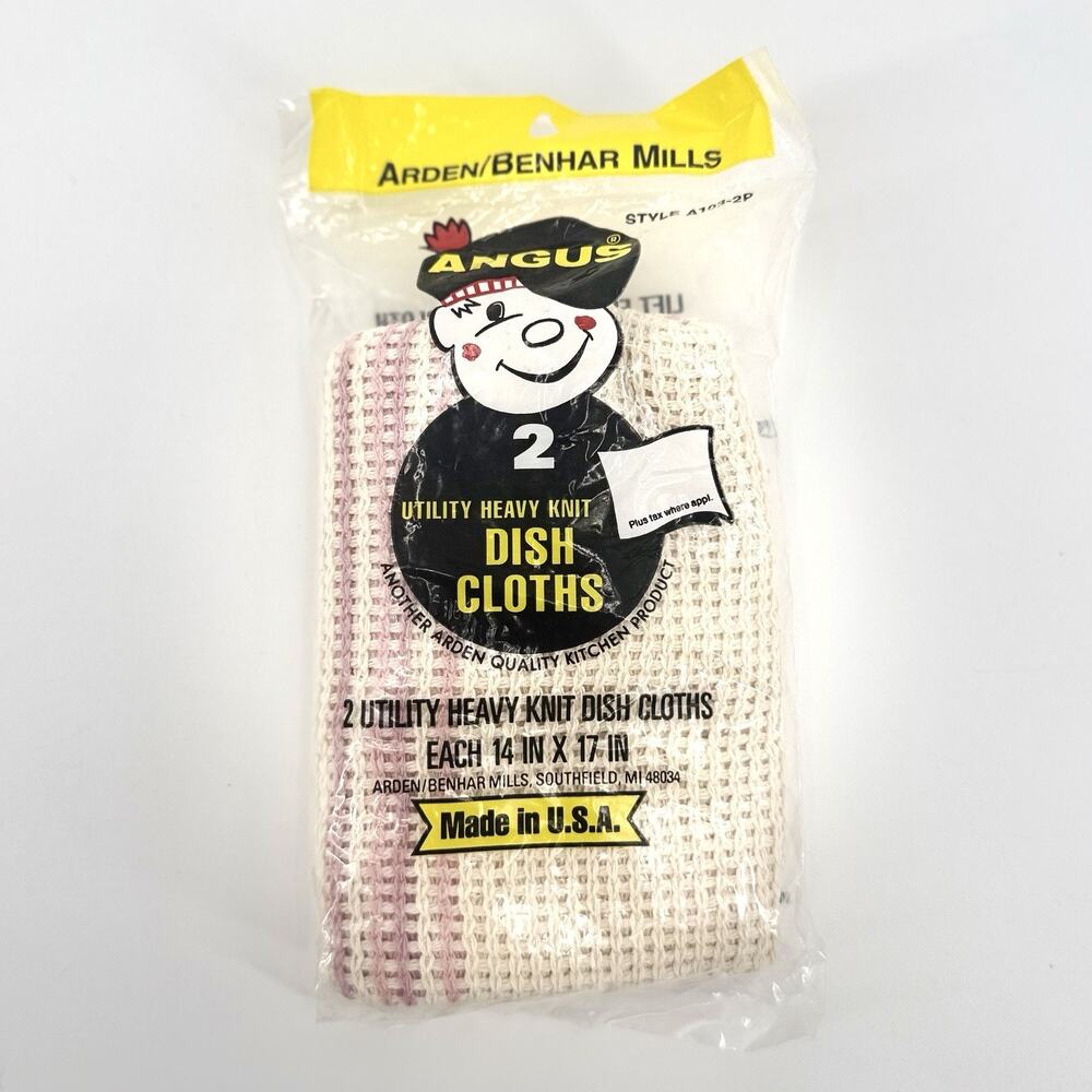 Angus All Purpose Cotton Cleaning Cloth Dish Rag Arden Benhar Mills 2 Pc 14x17